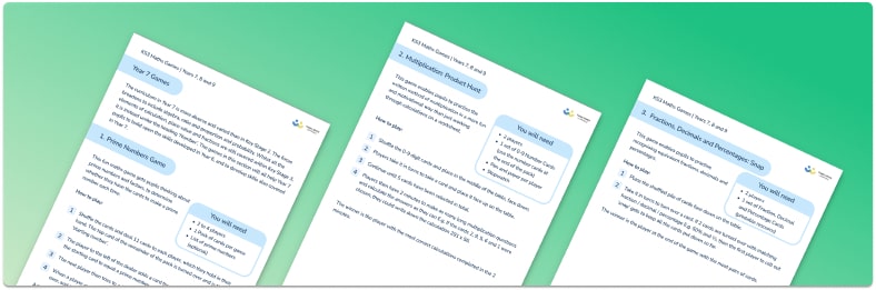 KS3 Maths Games Printable Resource Pack