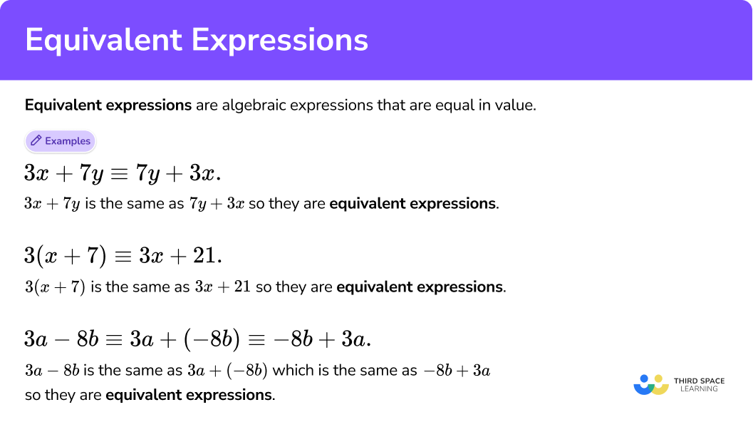What are equivalent expressions?