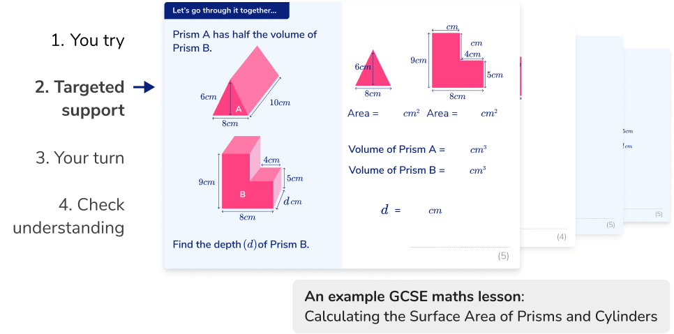 Structured, scaffolded secondary maths lessons