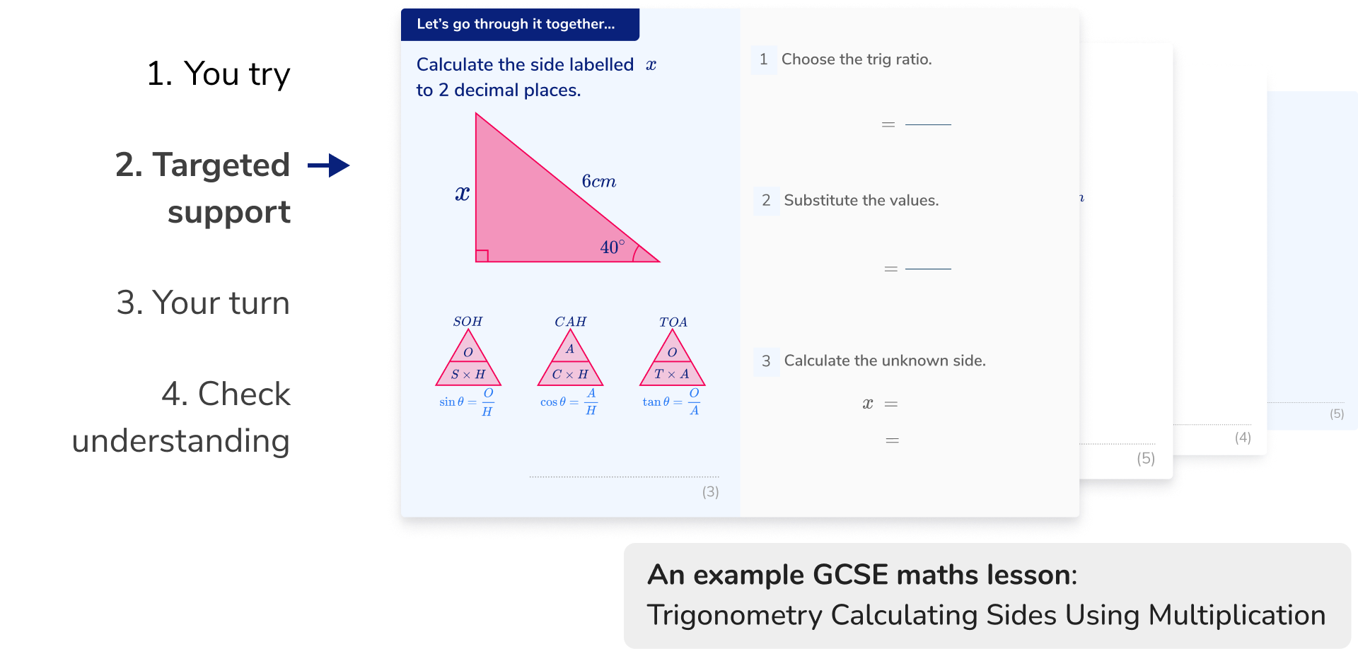 Structured, scaffolded GCSE maths lessons