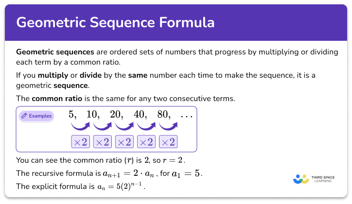Geometric sequence formula