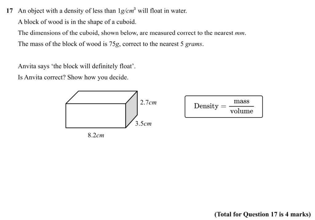 sample question ratio and proportion - higher