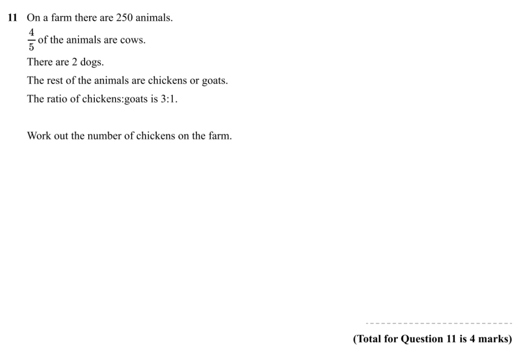 sample ratio and proportion question - foundation
