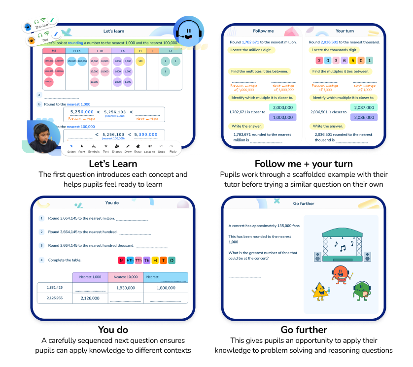 AI maths lessons are broken down into smaller steps