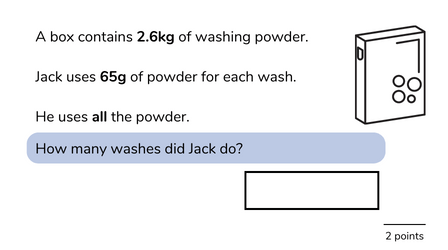 math problem involving measurements for 5th graders