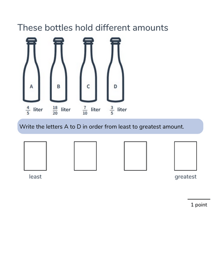 math question for 5th graders ordering