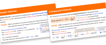 GCSE Revision Cards: Simple & Compound Interest
