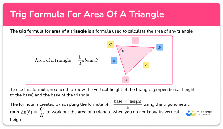 Trig formula for area of a triangle